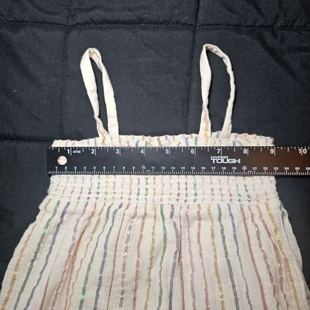 Gap Toddler Girls Metallic Rainbow Striped Smocked Summer Dress Size 3